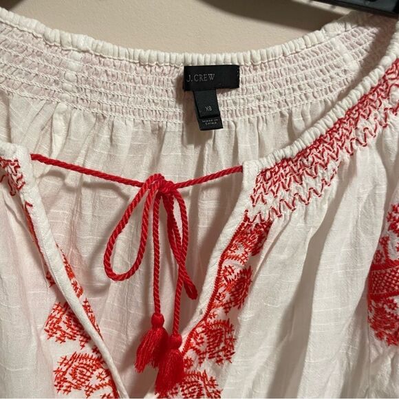 J. Crew Embroidered Cotton-Linen Beach Romper- Size XS - Picture 4 of 8